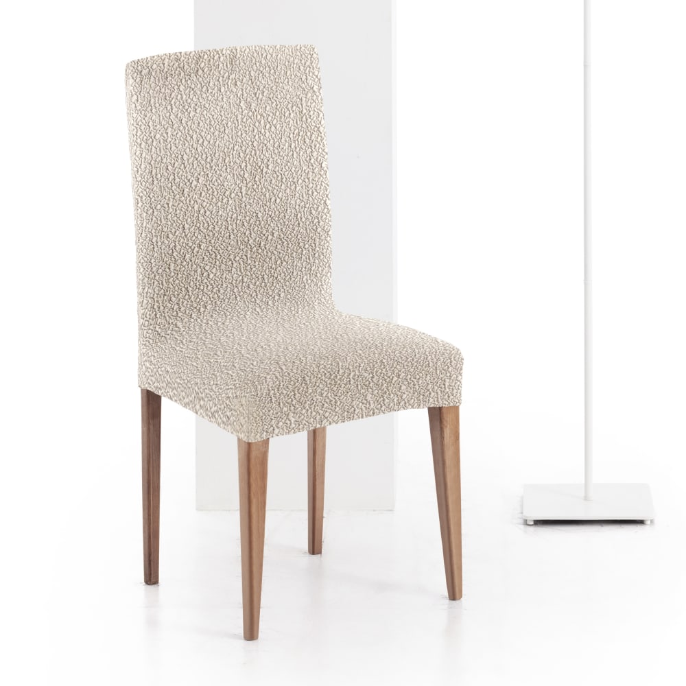 Pack 2 housses de chaise avec dossier extensible écru 40 - 50 cm - Maisons du Monde