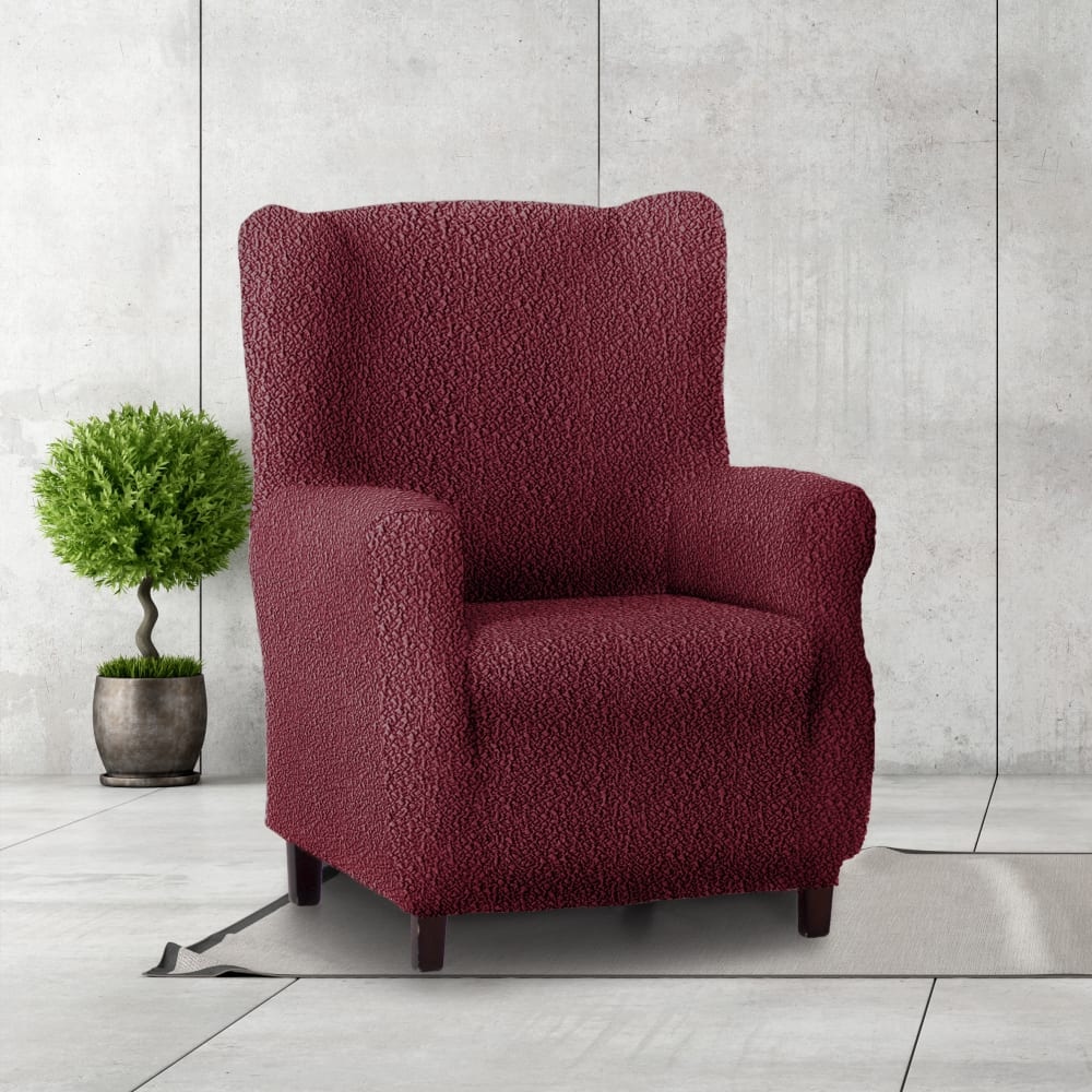 Funda de sillón orejero elástica burdeos 70 - 100 cm - Maisons du Monde