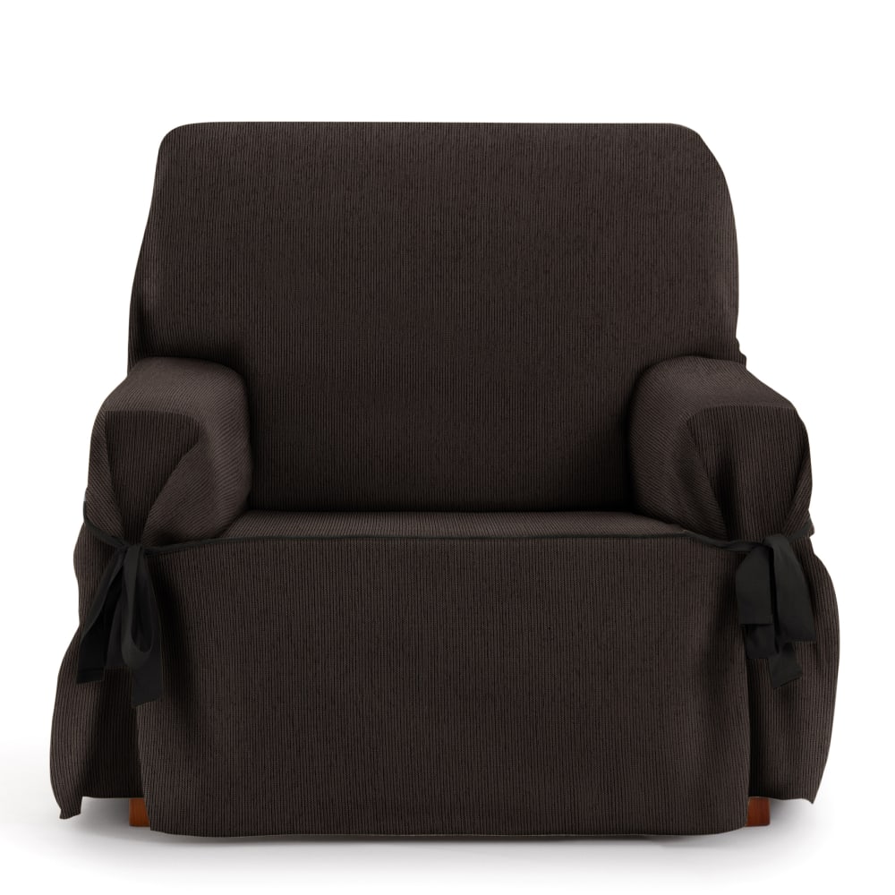 Funda de sillón con lazos marrón 80 - 120 cm
