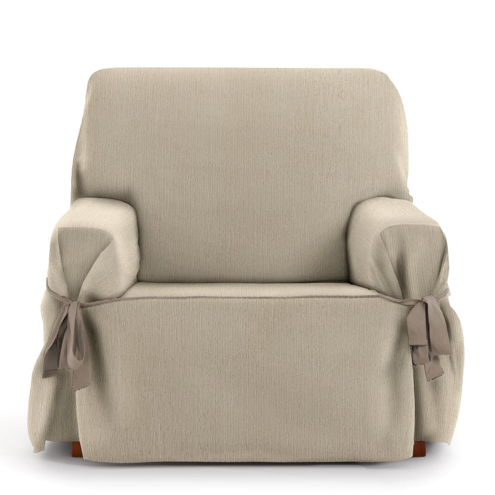 Housse de fauteuil avec des rubans beige 80 - 120 cm