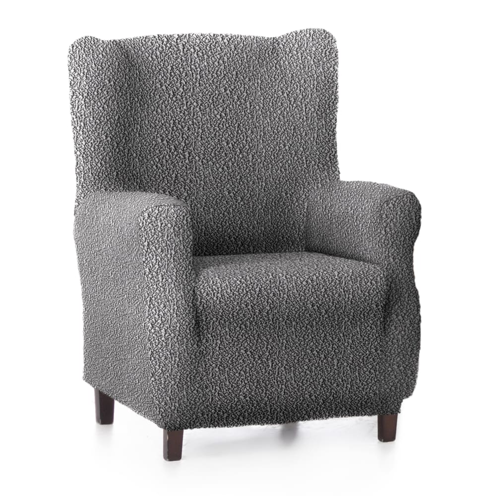 Funda de sillón orejero elástica gris oscuro 70 - 100 cm
