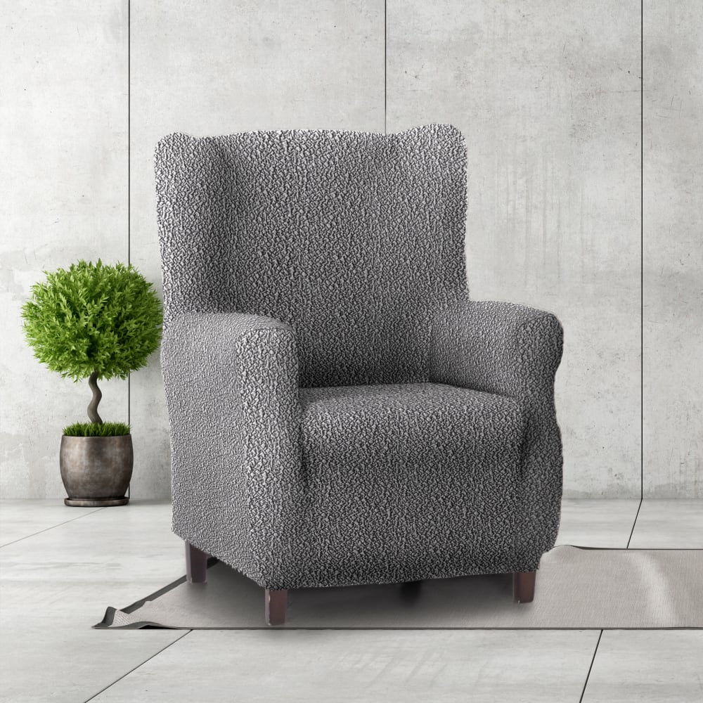 Funda de sillón orejero elástica gris oscuro 70 - 100 cm - Maisons du Monde