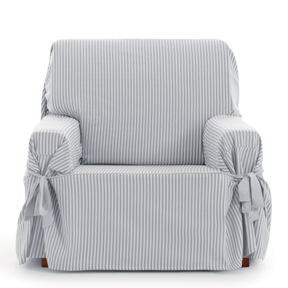Funda de sillón con lazos gris claro 80 - 120 cm