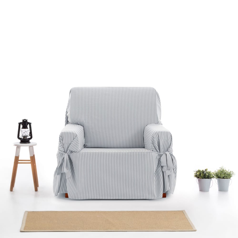 Funda de sillón con lazos gris claro 80 - 120 cm - Maisons du Monde