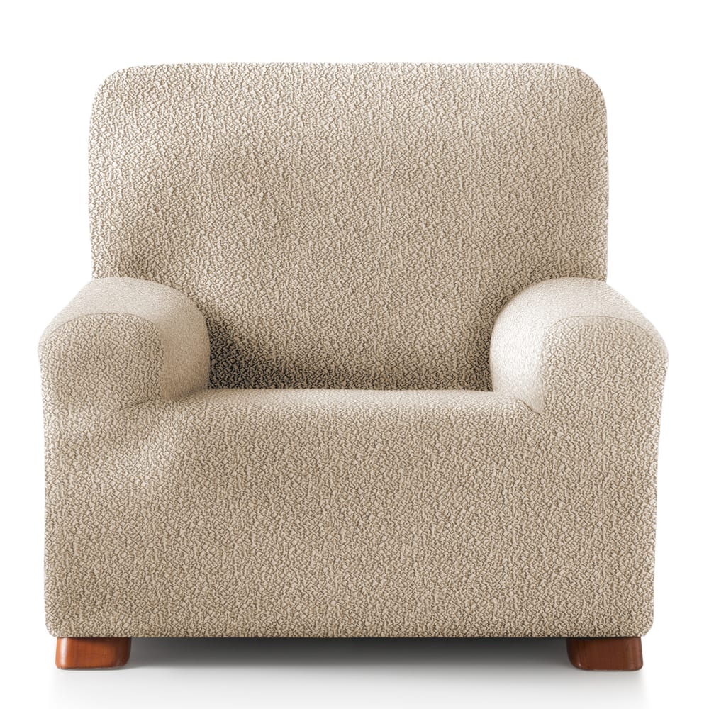 Housse de fauteuil extensible beige 80 - 130 cm