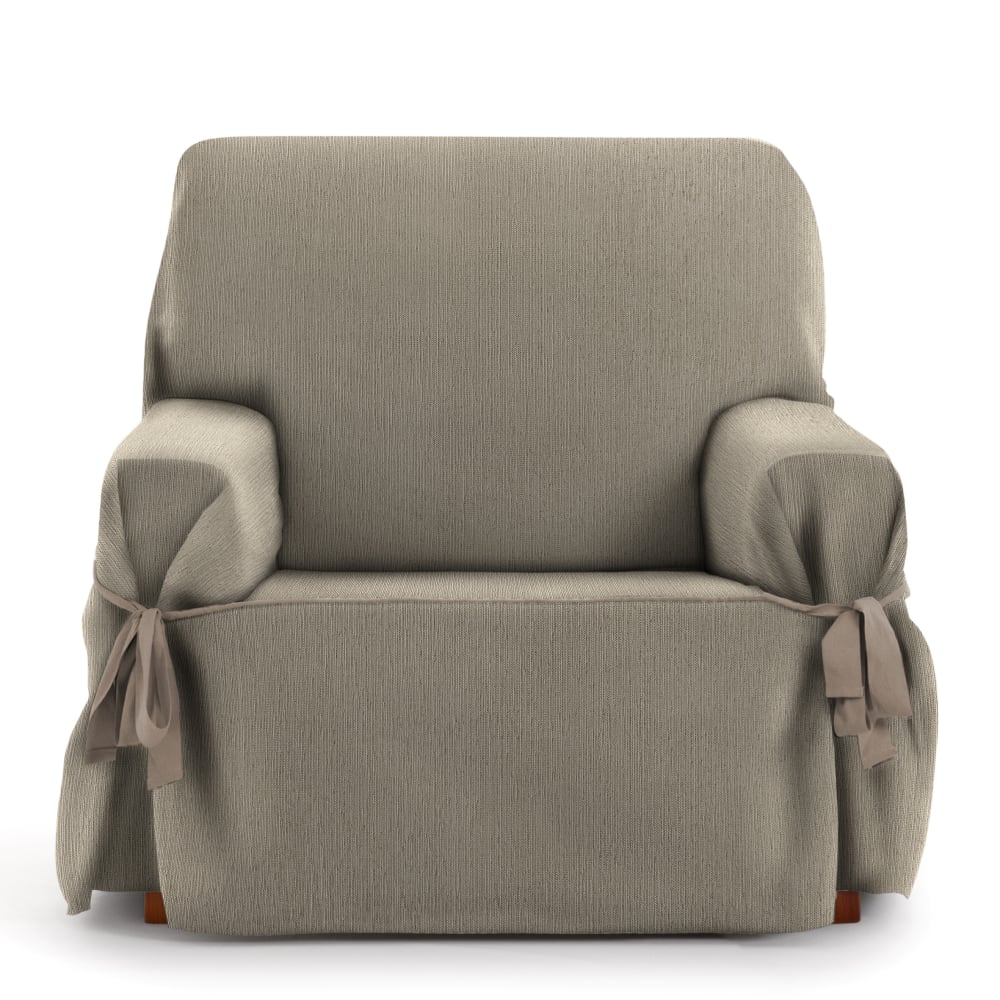 Housse de fauteuil avec des rubans taupe 80 - 120 cm