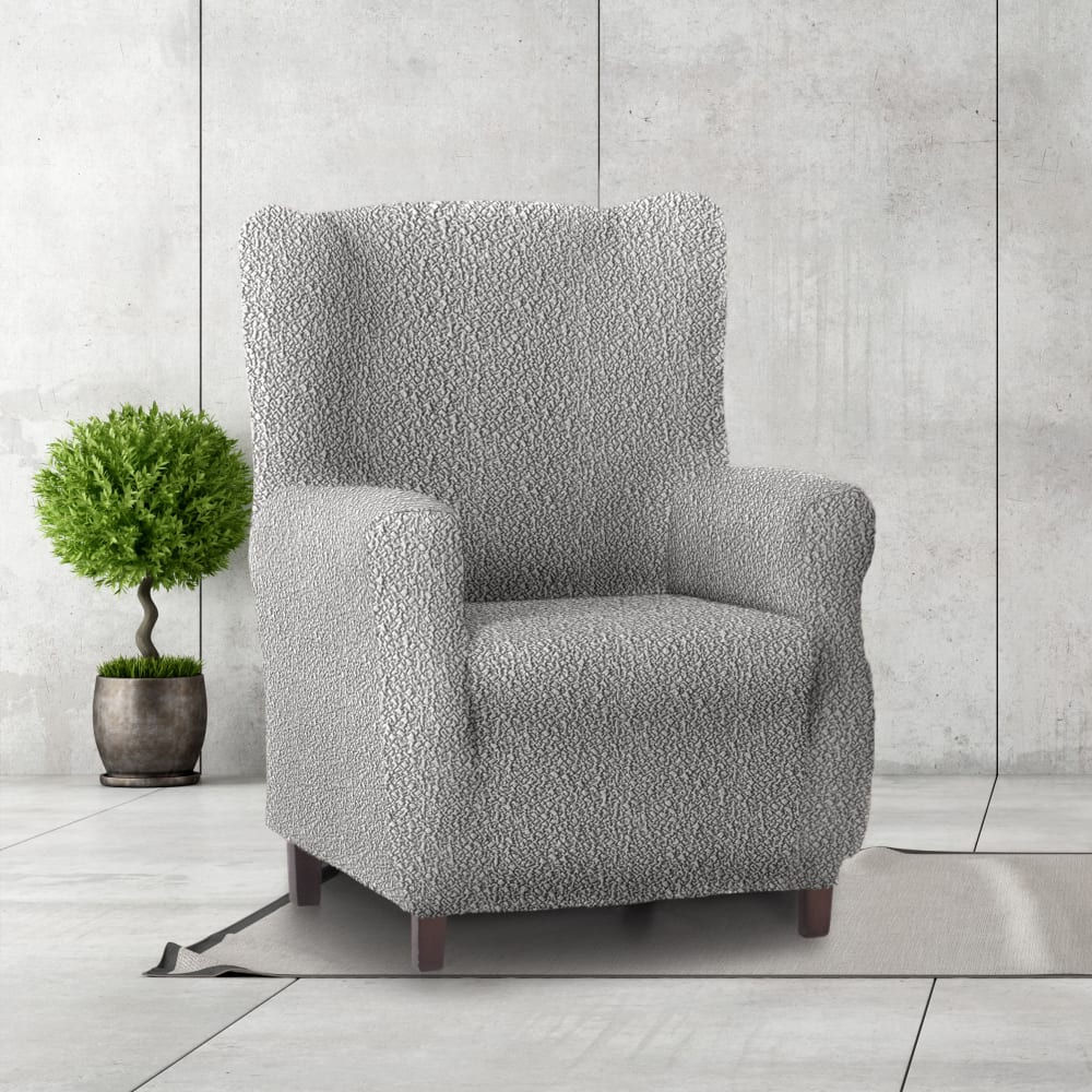 Funda de sillón orejero elástica gris claro 70 - 100 cm - Maisons du Monde