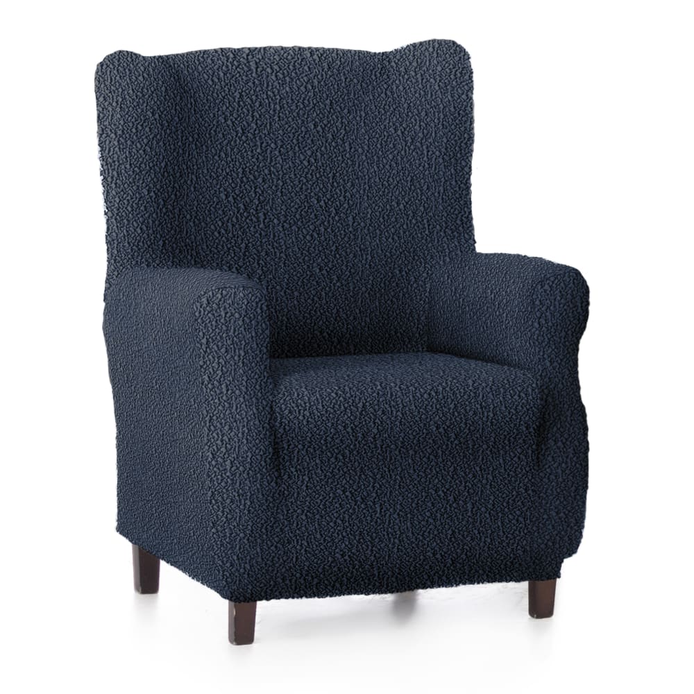 Funda de sillón orejero elástica azul 70 - 100 cm