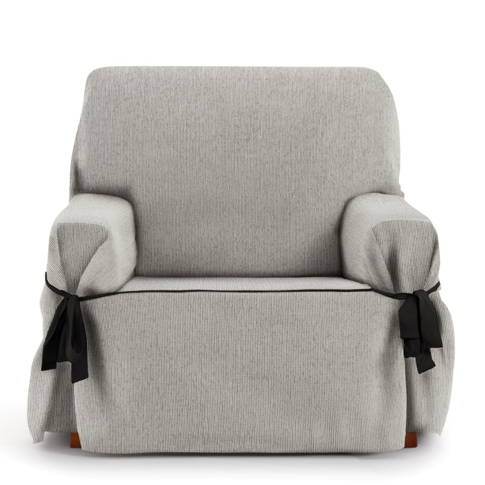 Copripoltrona con lacci grigio chiaro 80 - 120 cm - Modello Classico chic - Grigio - PES - Poliestere