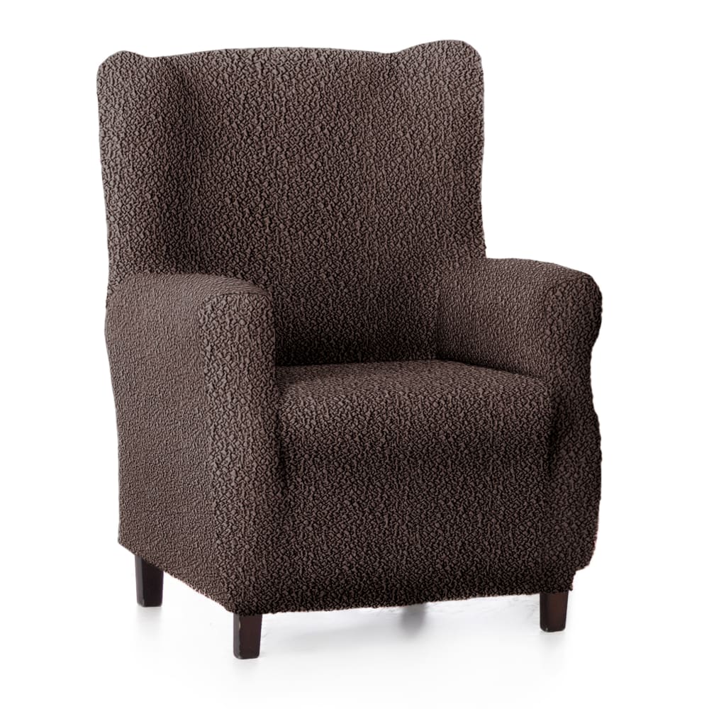Funda de sillón orejero elástica marrón 70 - 100 cm