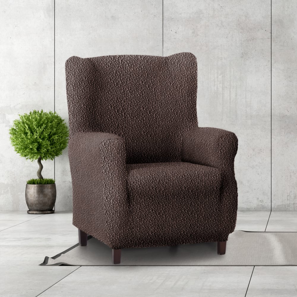 Funda de sillón orejero elástica marrón 70 - 100 cm - Maisons du Monde
