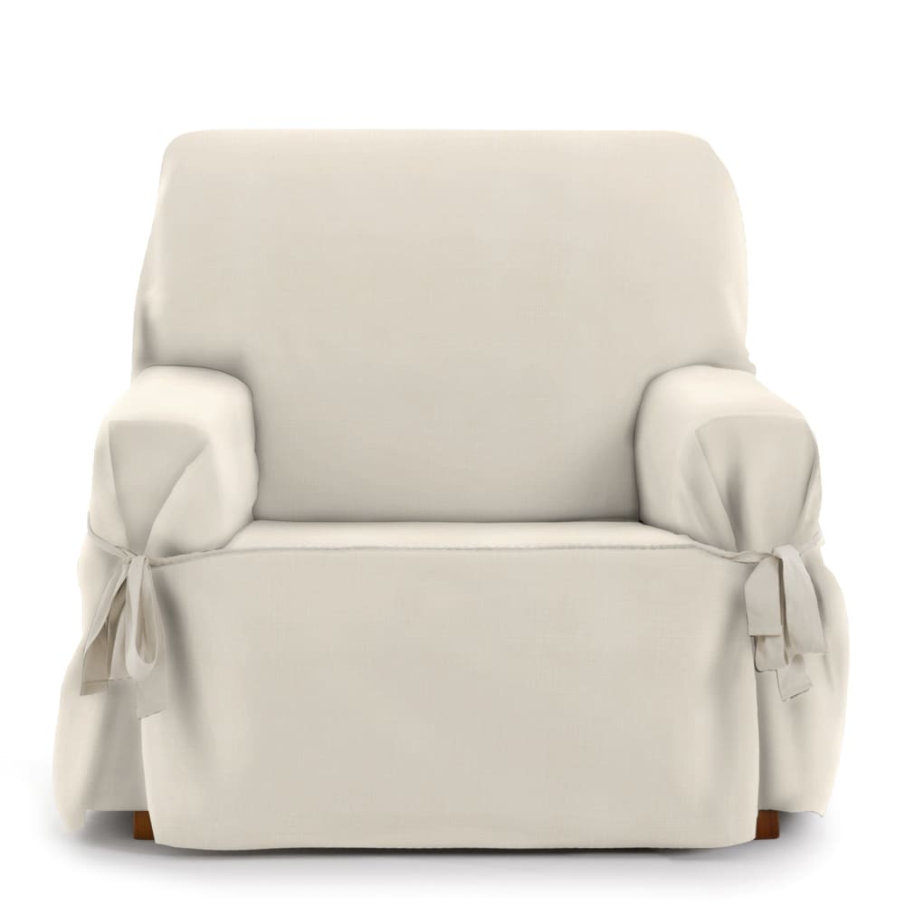 Funda de sillón con lazos beige 80 - 120 cm