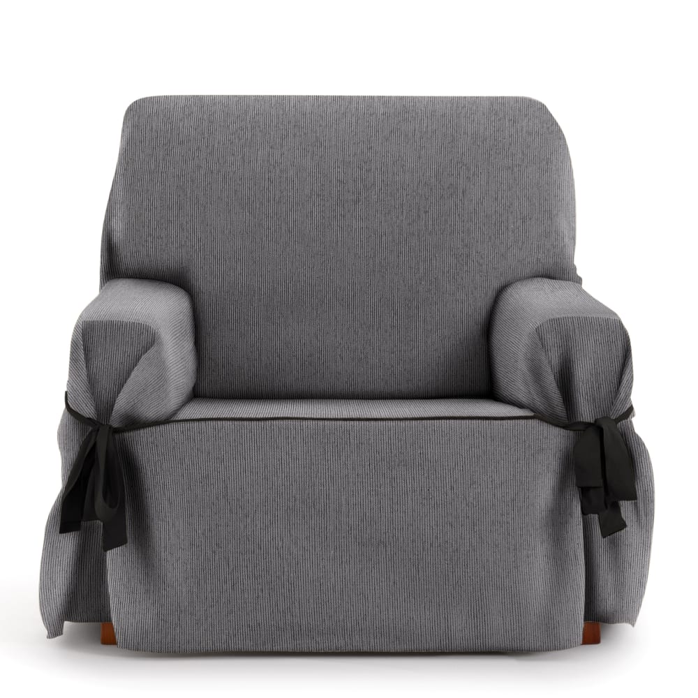 Housse de fauteuil avec des rubans gris foncé 80 - 120 cm
