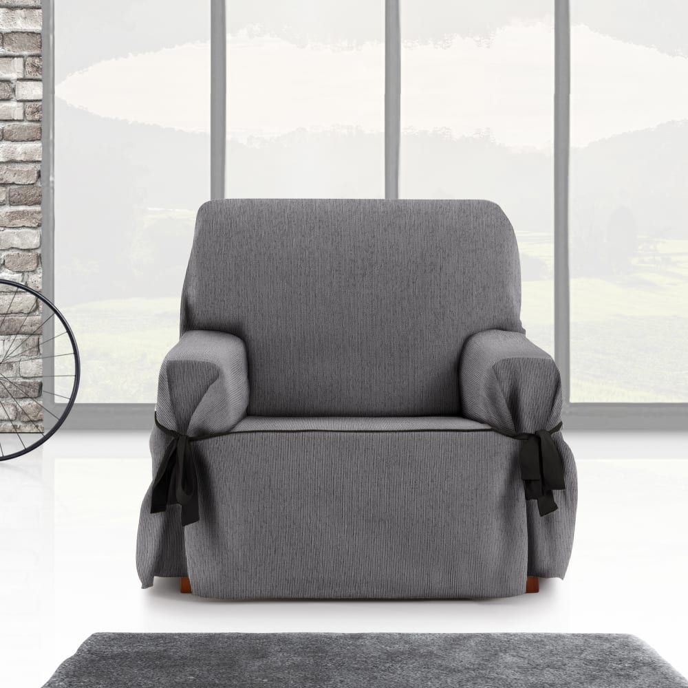 Funda de sillón con lazos gris oscuro 80 - 120 cm - Maisons du Monde