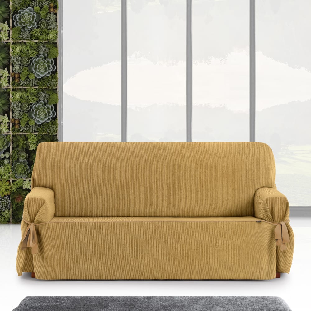 Copridivano tre posti con lacci giallo 180 - 230 cm - Eysa