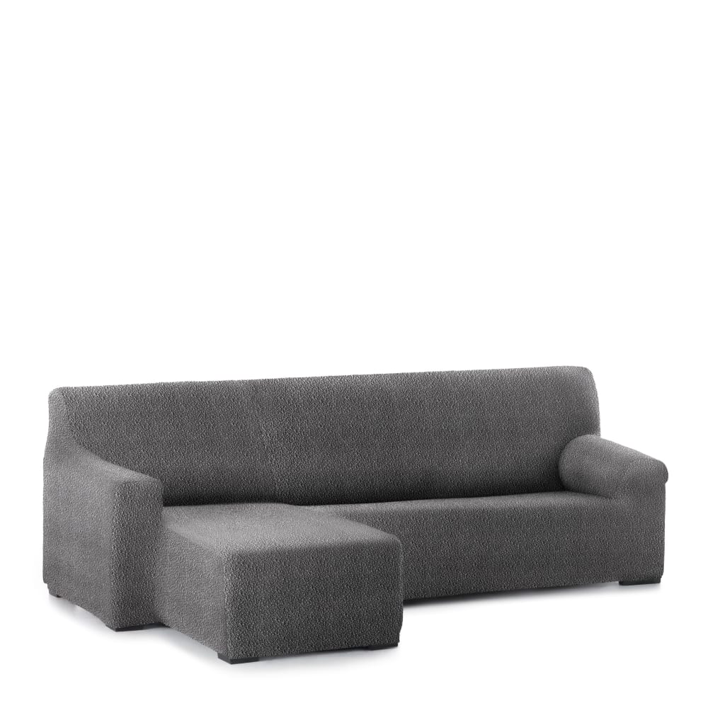 Funda sofá chaise longue elástica izq b/c gris oscuro 250 - 360 cm
