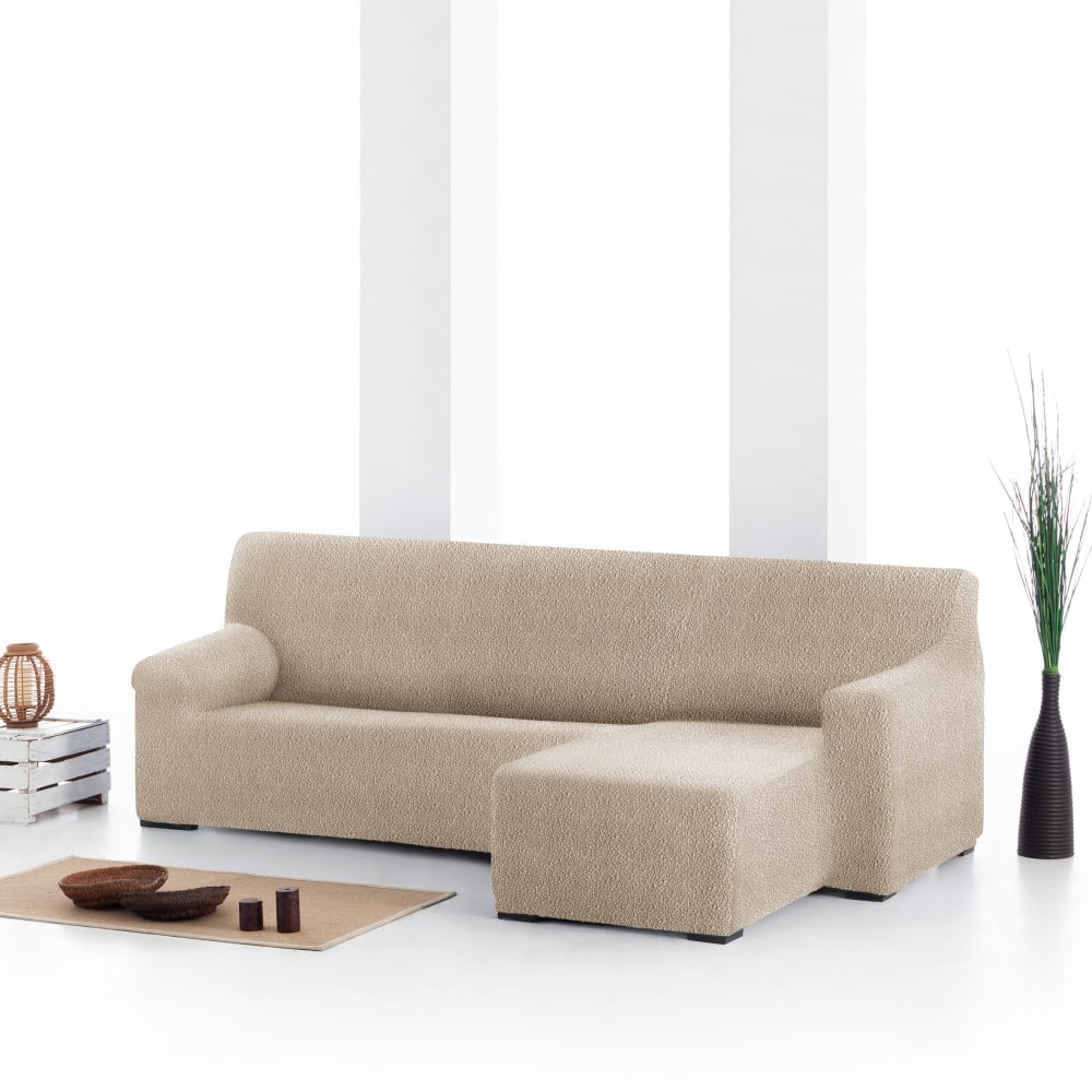 Funda sofá chaise longue elástica derecha b/c beige 250 - 360 cm - Maisons du Monde