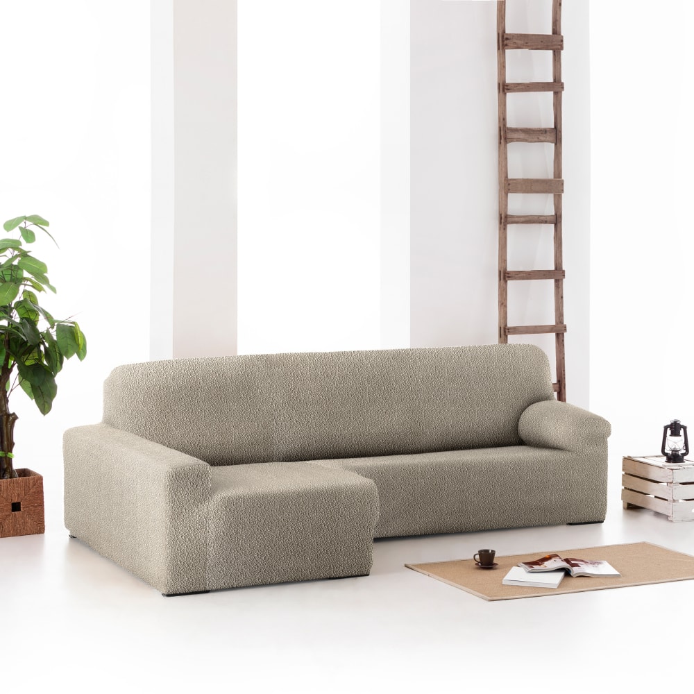 Funda de sofá chaise longue elástica izquierda topo 250 - 360 cm - Maisons du Monde
