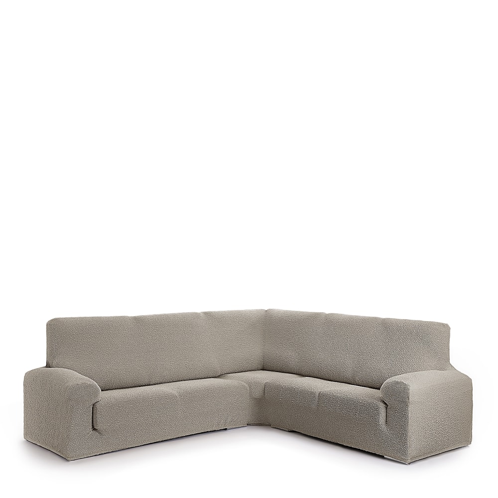 Funda de sofá rinconera 3+1 elástica beige 450 cm