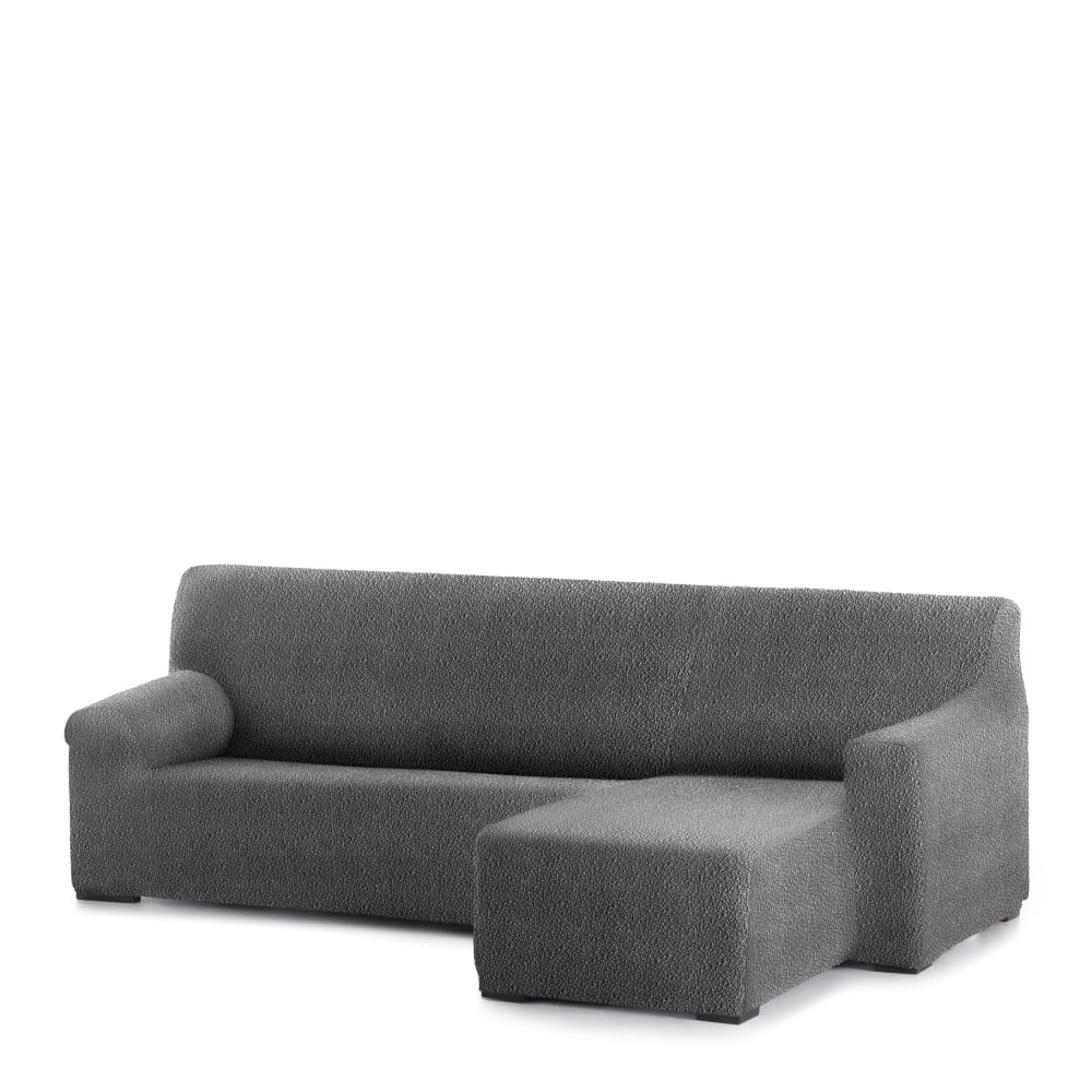 Funda sofá chaise longue elástica derecha b/c gris oscuro 250 - 360 cm