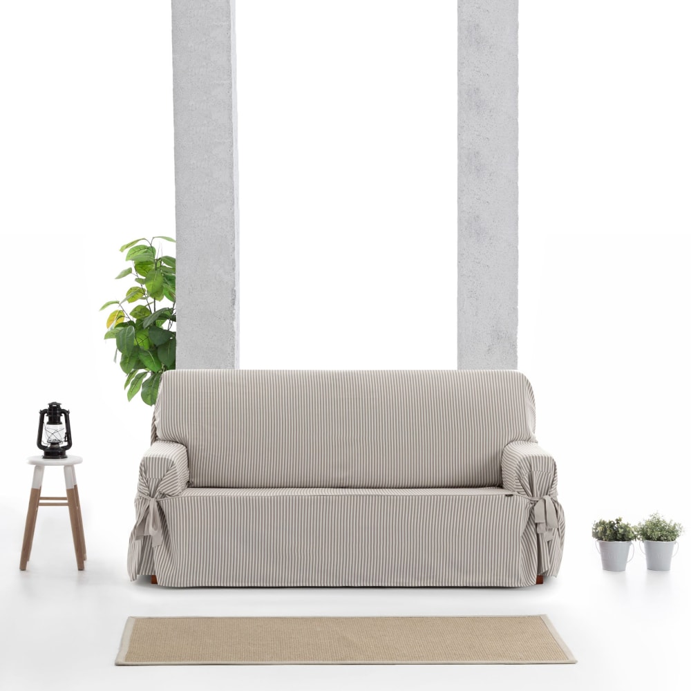 Funda de sofá dos plazas con lazos beige 140 - 180 cm - Maisons du Monde