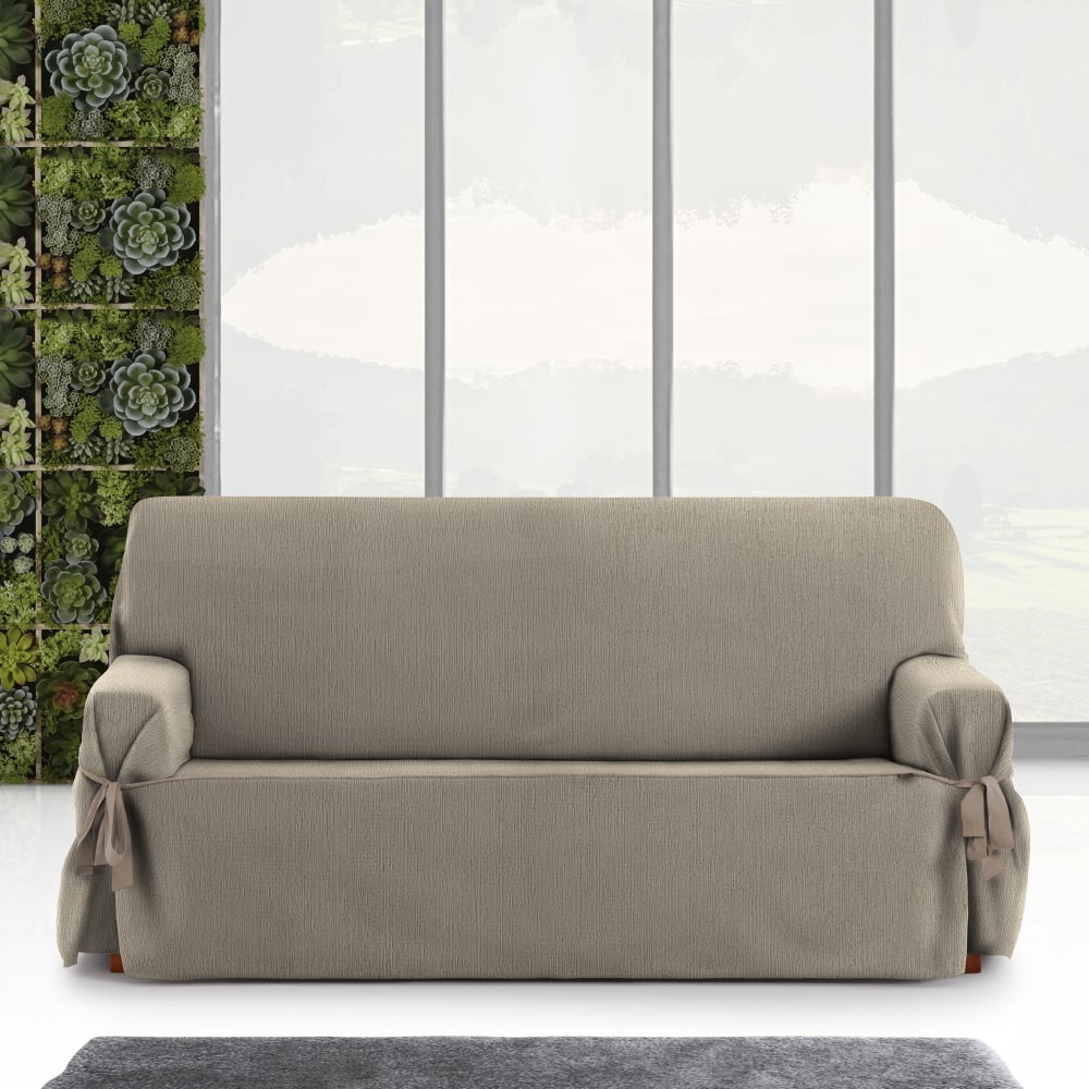 Funda de sofá tres plazas con lazos topo 180 - 230 cm - Maisons du Monde