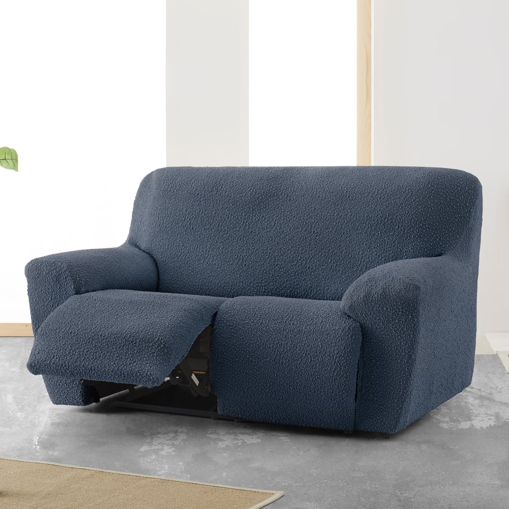 Funda de sofá 3 plazas relax elástica azul 200 - 260 - Maisons du Monde