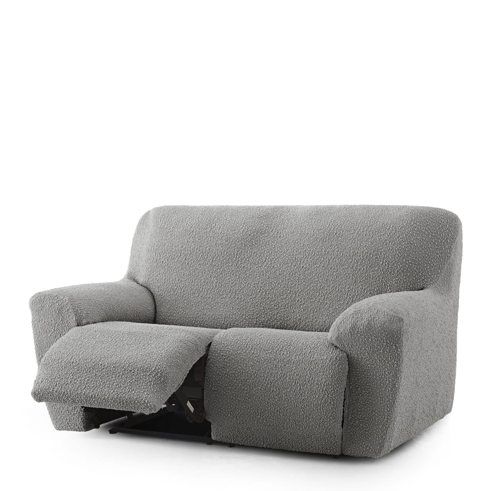 Housse de canapé 3 places relax extensible gris clair 200 - 260 cm