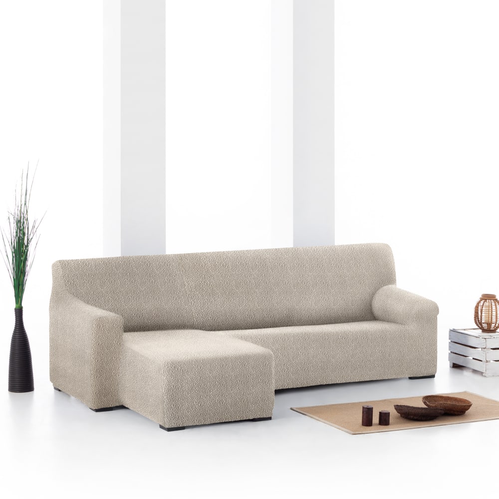 Funda sofá chaise longue elástica izquierda b/c crudo 250 - 360 cm - Maisons du Monde