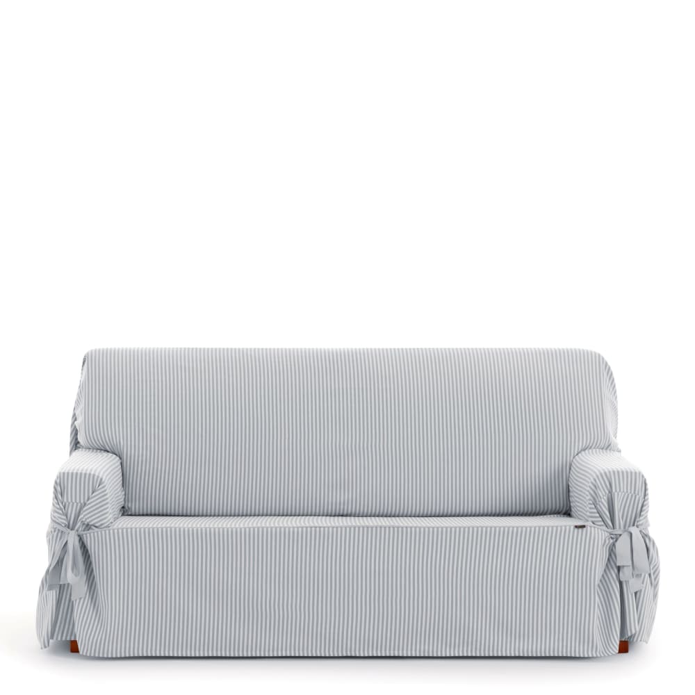 Funda de sofá dos plazas con lazos gris claro 140 - 180 cm