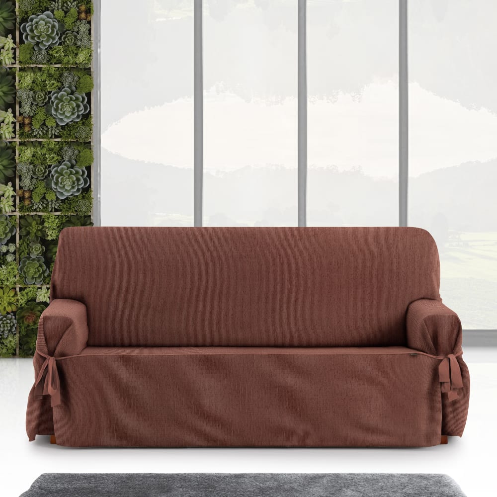 Copridivano due posti con lacci arancione 140 - 180 cm - Eysa