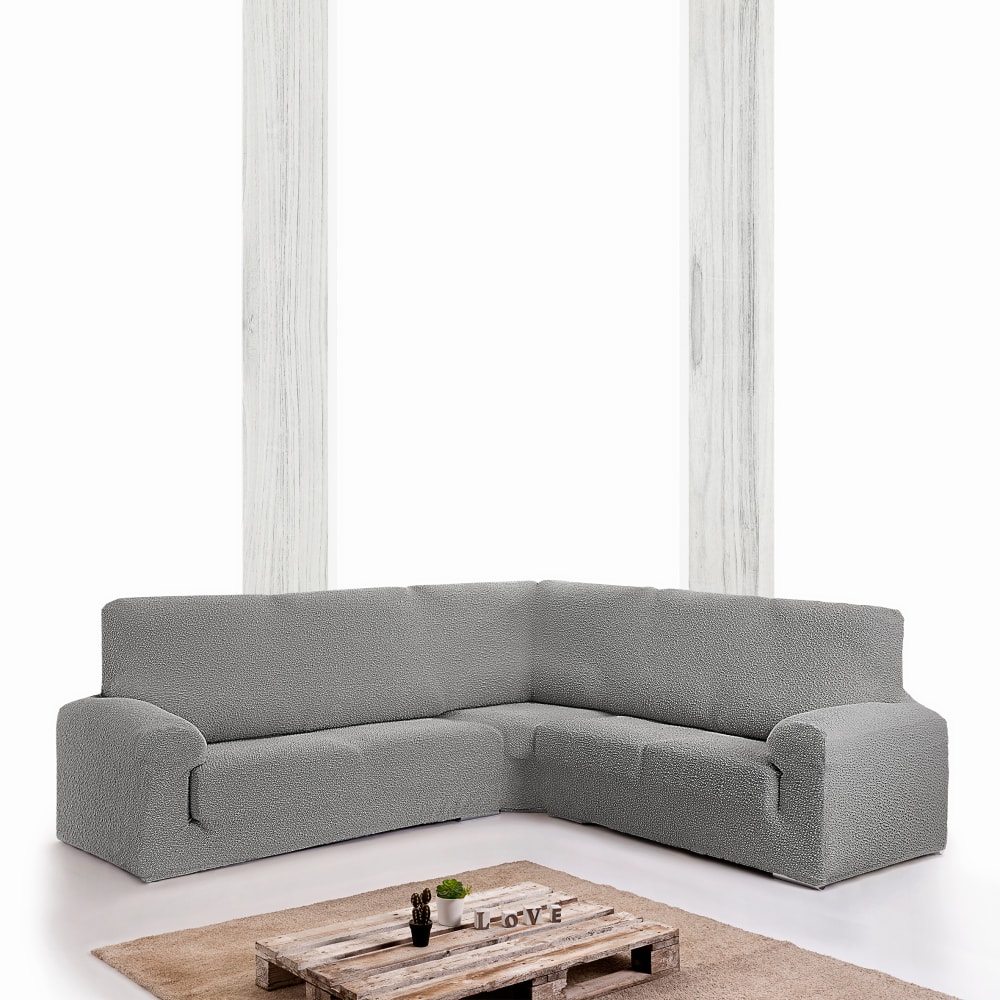 Funda de sofá rinconera 3+2 elástica gris claro 600 cm - Maisons du Monde