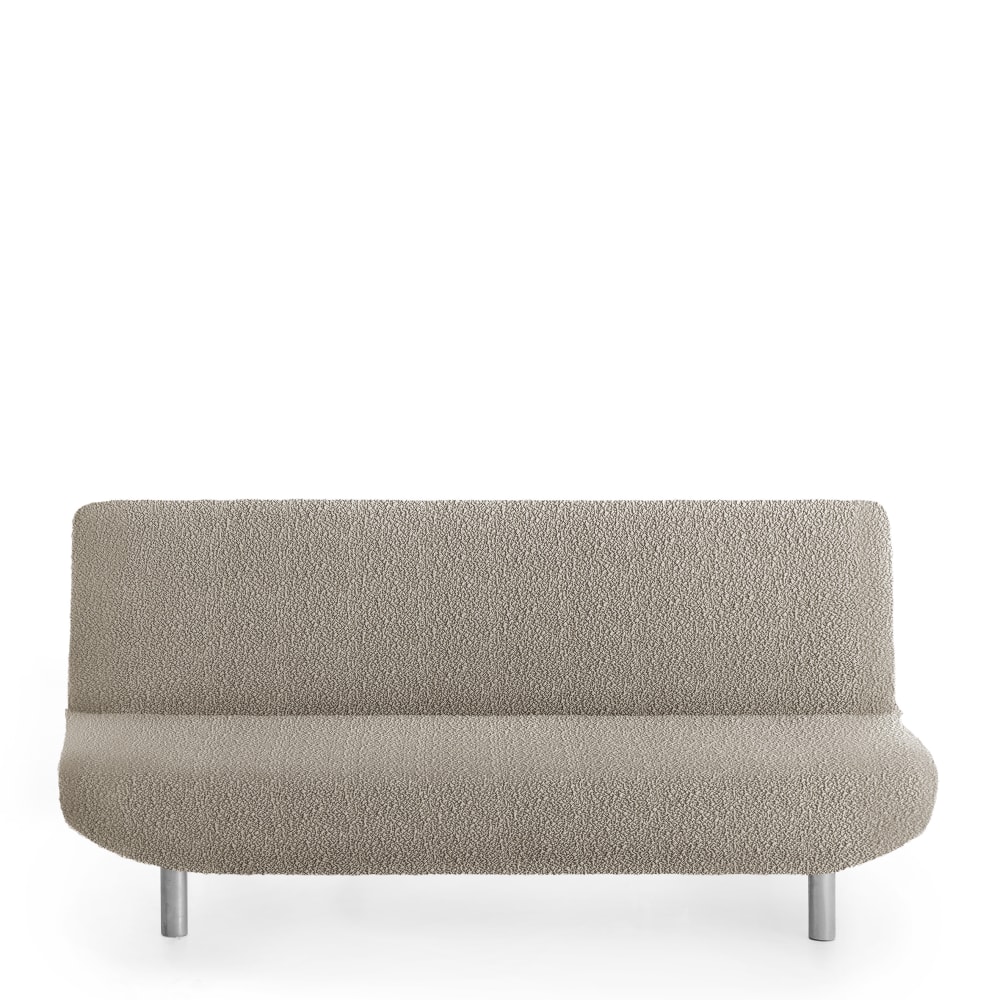 Housse de canapé click clack extensible taupe 180 - 230 cm