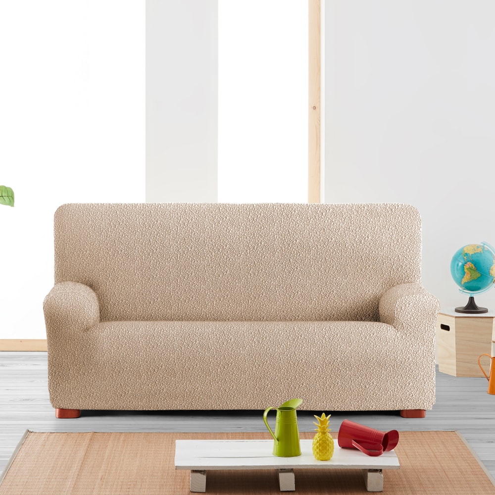 Elastischer 2-Sitzer-Sofabezug 140-200 cm beige - Maisons Du