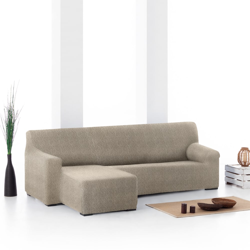 Funda sofá chaise longue elástica izquierda b/c topo 250 - 360 cm - Maisons du Monde