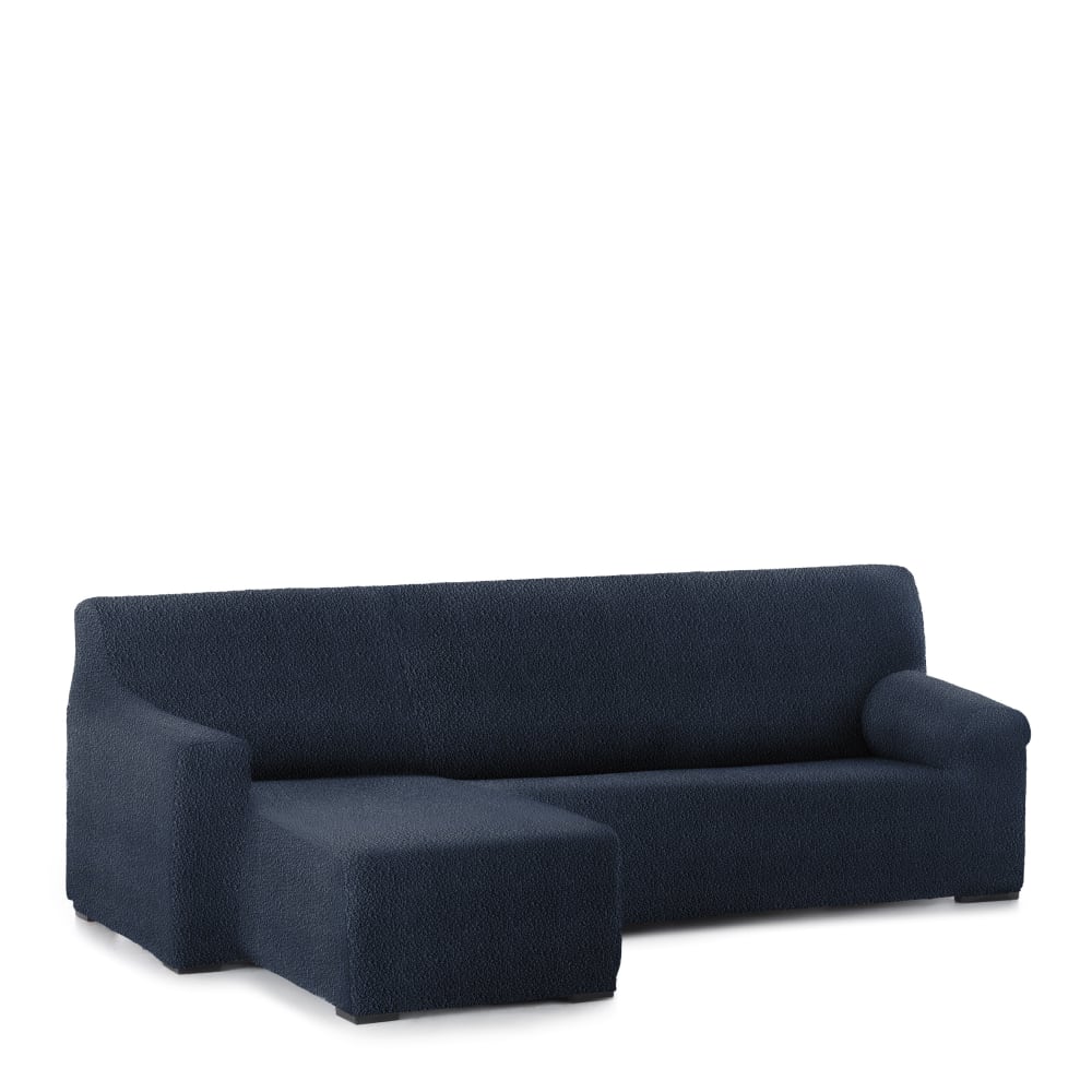 Funda sofá chaise longue elástica izquierda b/c azul 250 - 360 cm