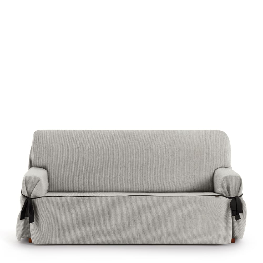 Funda de sofá dos plazas con lazos gris claro 140 - 180 cm