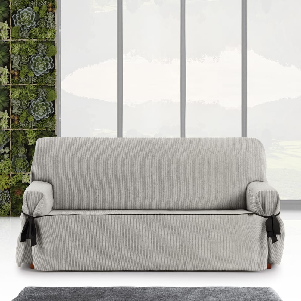 Funda de sofá dos plazas con lazos gris claro 140 - 180 cm - Maisons du Monde