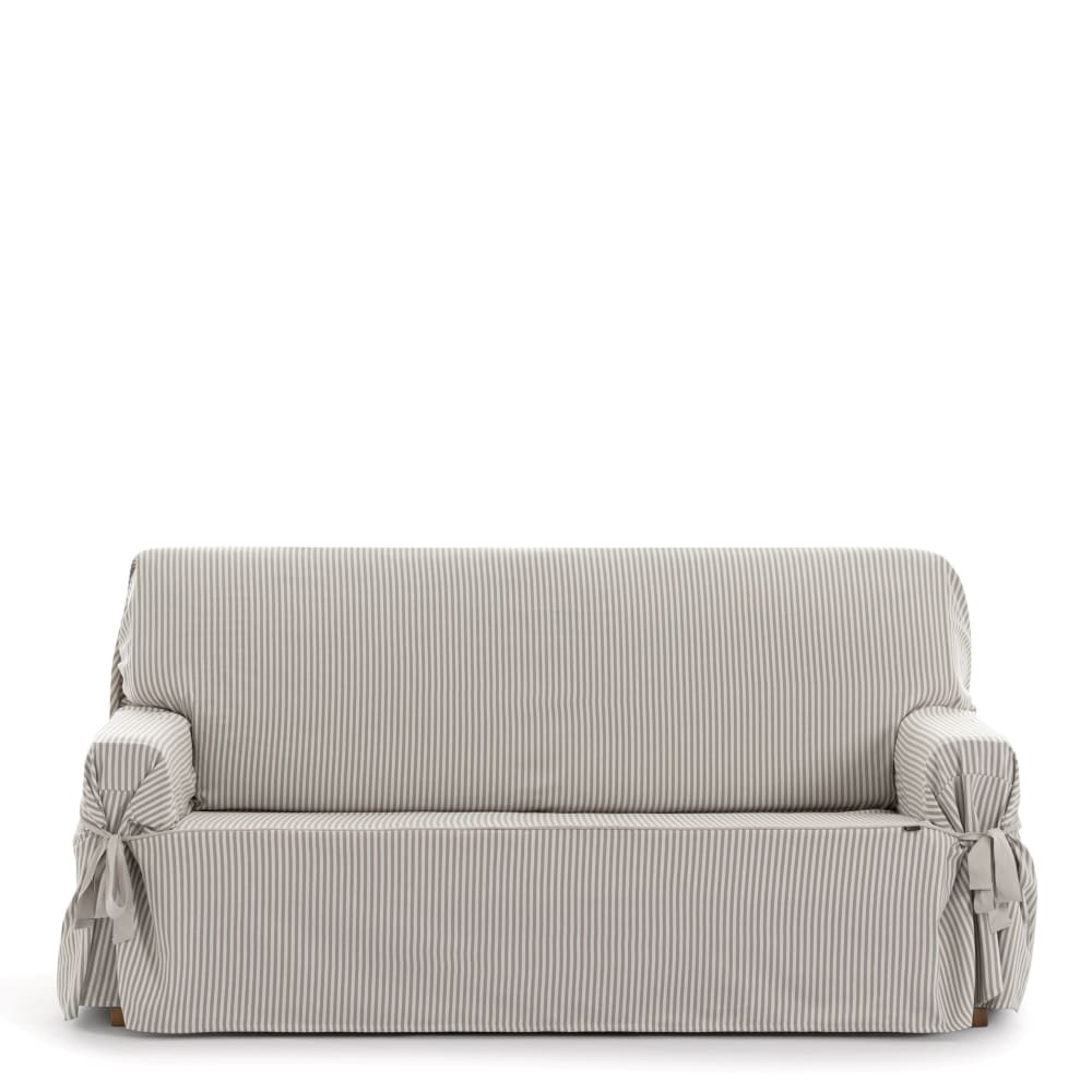 Funda de sofá tres plazas con lazos beige 180 - 230 cm