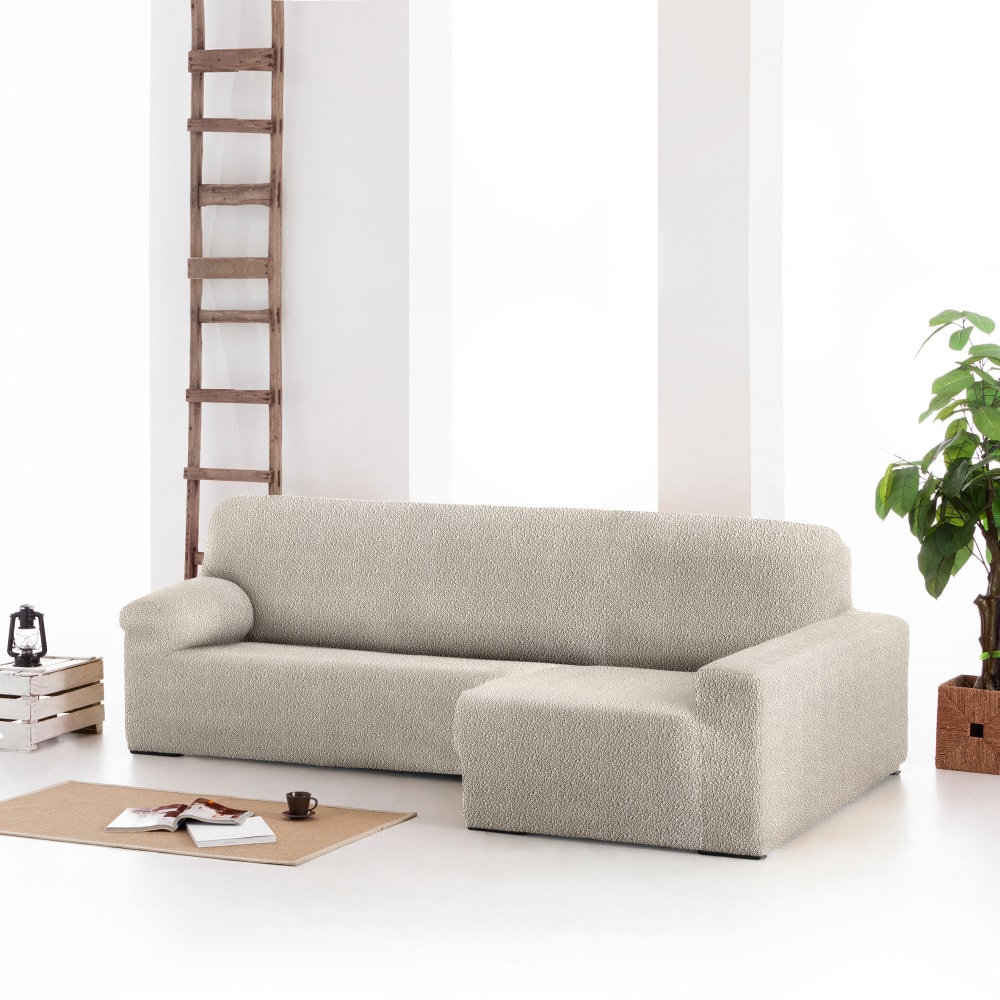 Funda de sofá chaise longue elástica derecha crudo 250 - 360 cm - Maisons du Monde