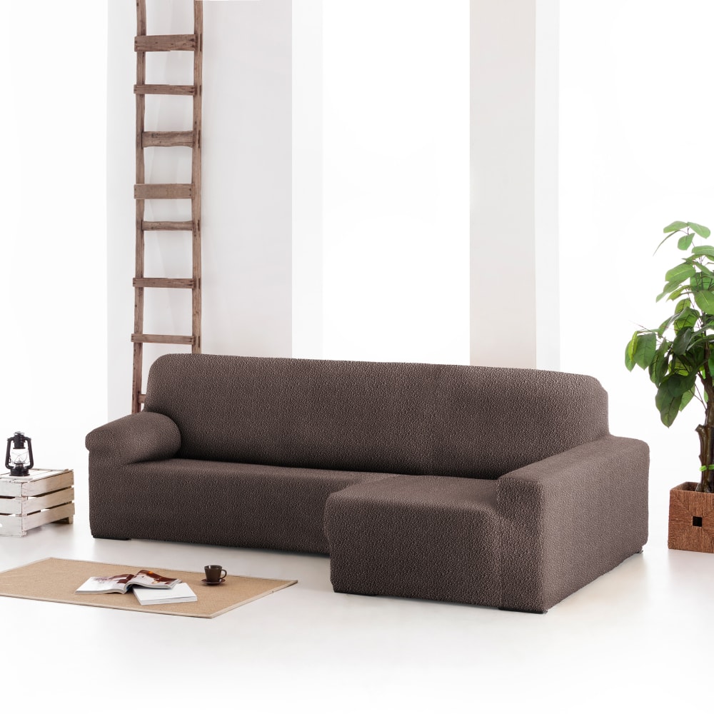 Elastischer Recamierebezug,rechts, 250-360 cm Braun - Maisons Du