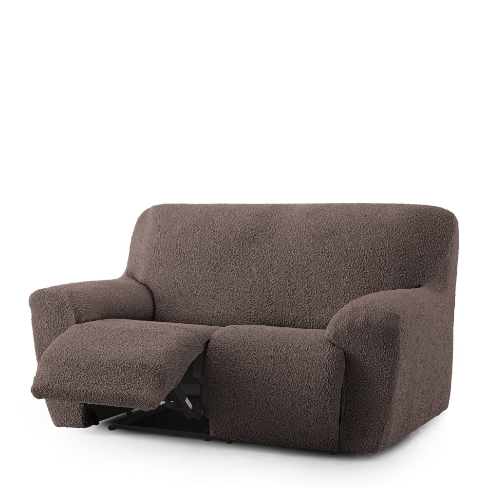 Funda de sofá 3 plazas relax elástica marrón 200 - 260