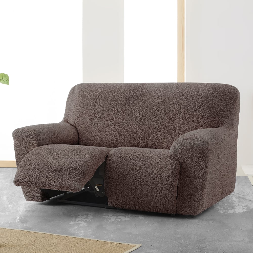 Funda de sofá 3 plazas relax elástica marrón 200 - 260 - Maisons du Monde