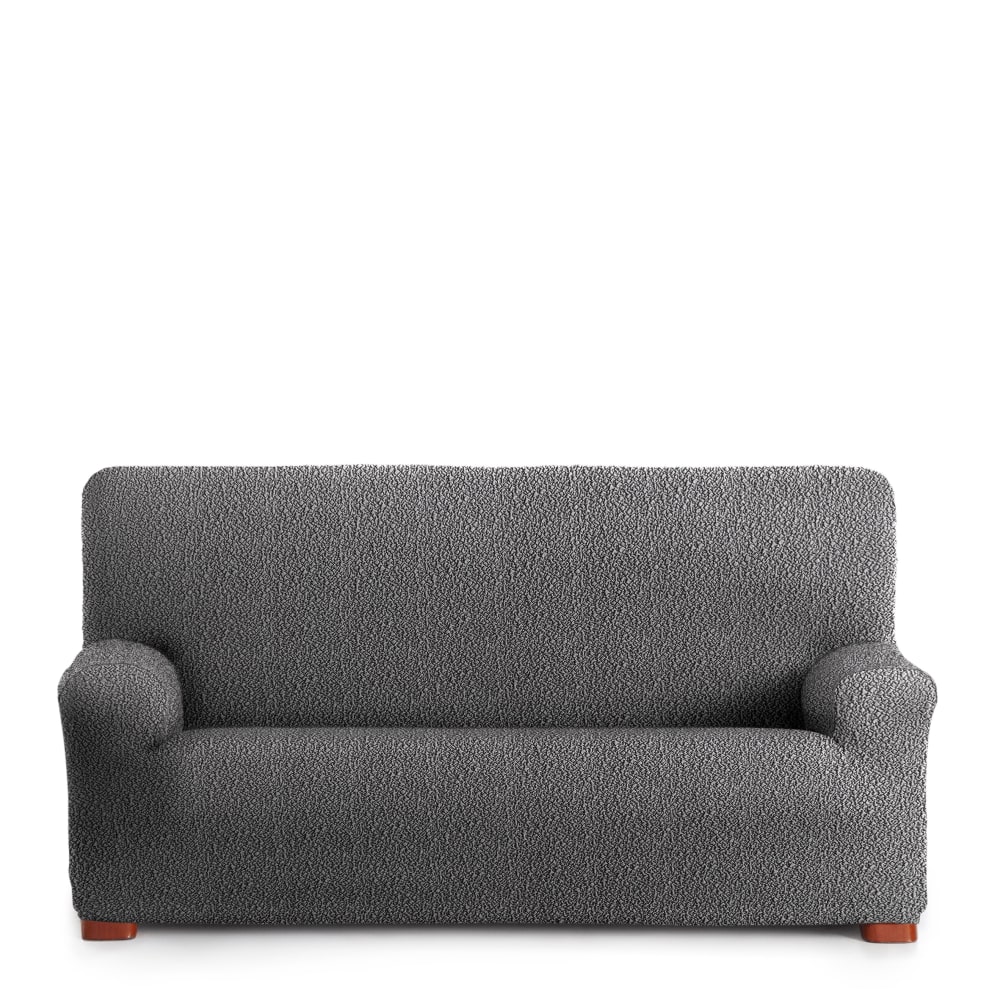 Funda de sofá 3 plazas elástica gris oscuro 180-260 cm