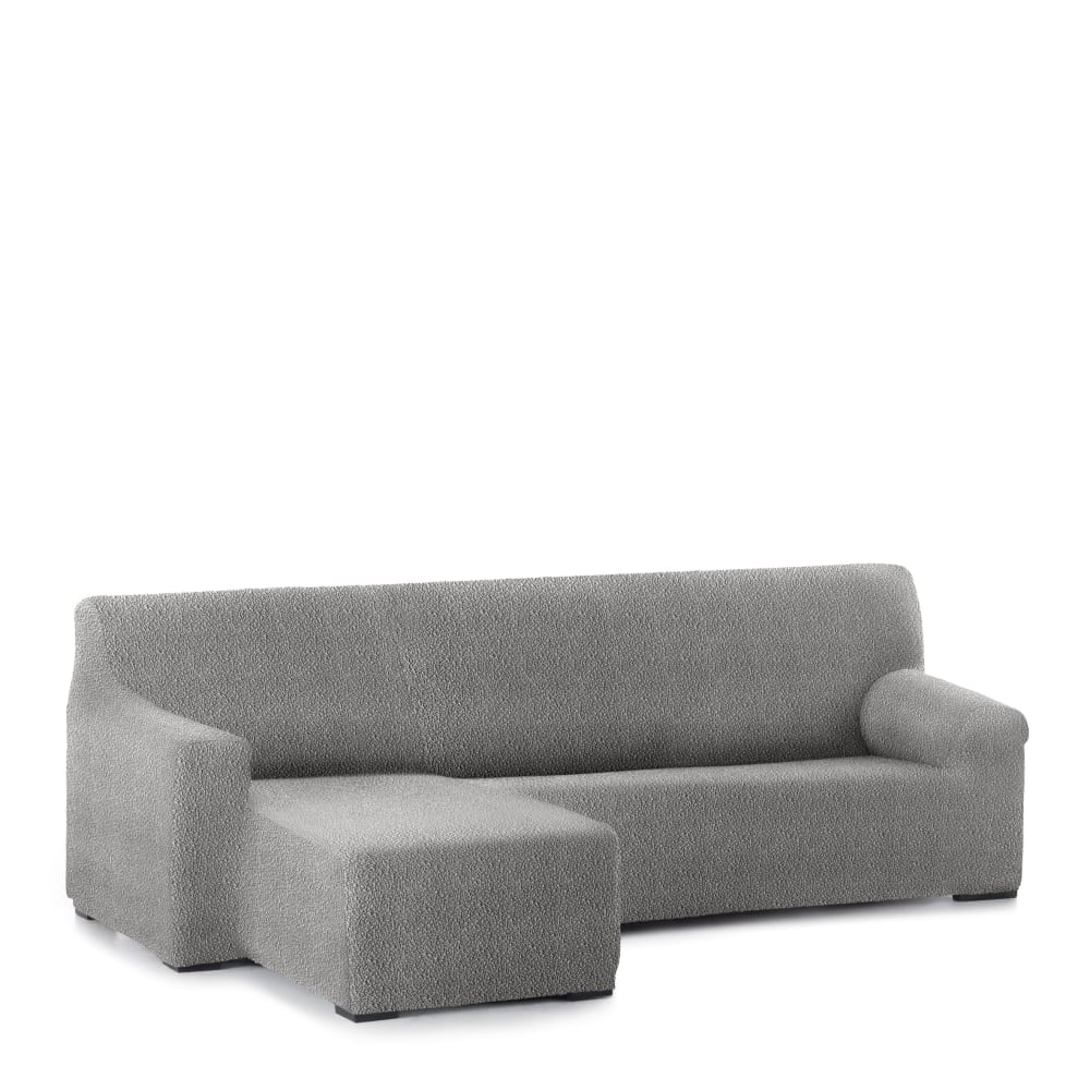 Funda sofá chaise longue elástica izq b/c gris claro 250 - 360 cm
