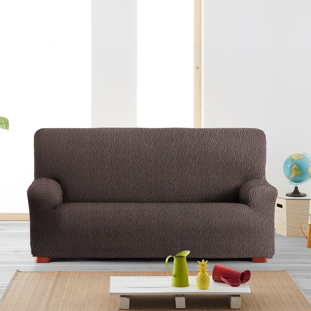 Funda de sofá 4 plazas elástica marrón 210-290 cm - Maisons du Monde