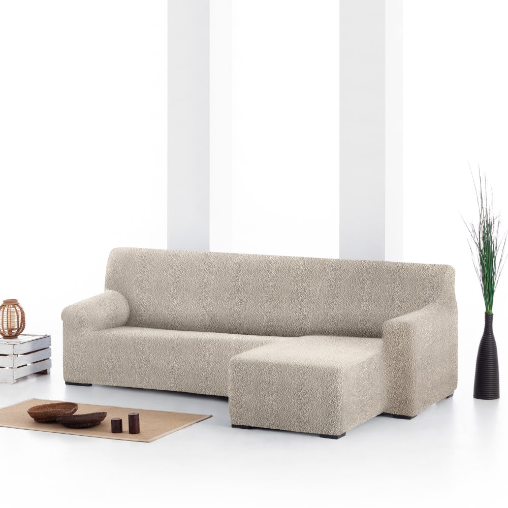 Funda sofá chaise longue elástica derecha b/c crudo 250 - 360 cm - Maisons du Monde