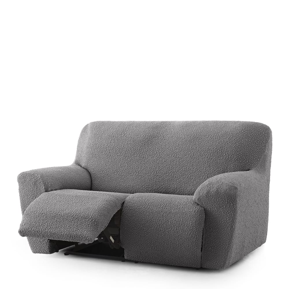 Housse de canapé 3 places relax extensible gris foncé 200 - 260 cm