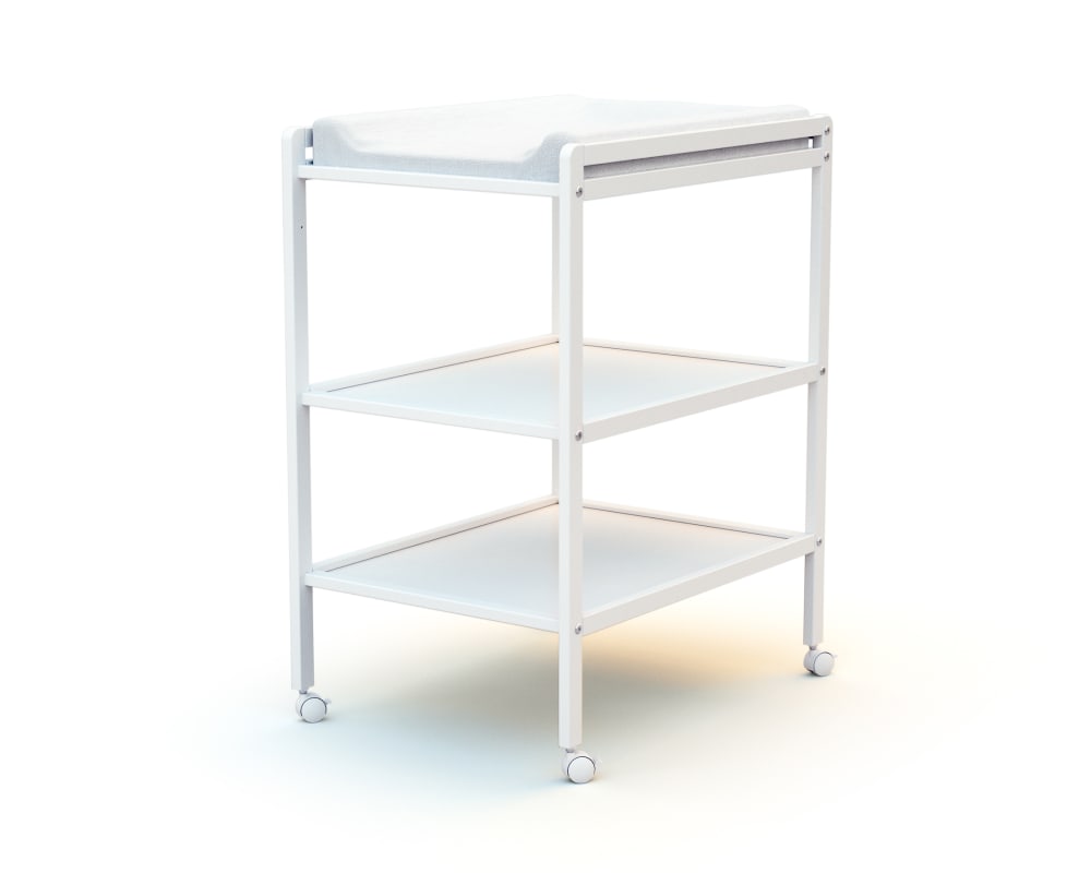Table à langer 2 étagères en bois blanc (At4) - Couverture