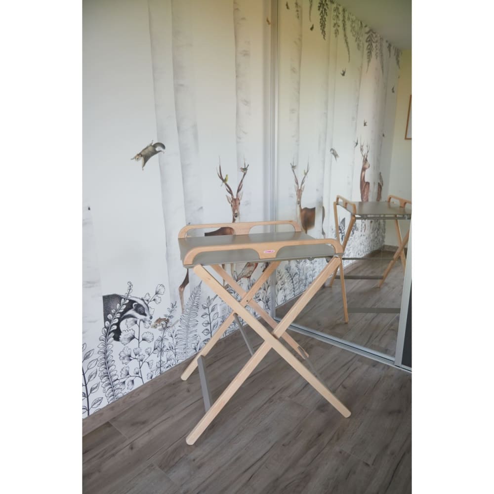 Table à langer extra pliante en hêtre massif naturel 55x80 (Combelle) - Image 2